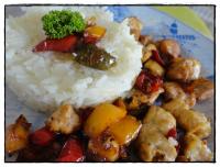 minc de poulet aux 3 poivrons et Pineau